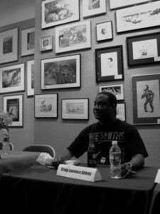 The author, staring in terror