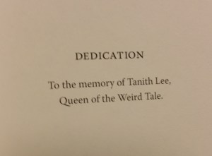 The Nectar of Nightmares is dedicated to Tanith Lee.